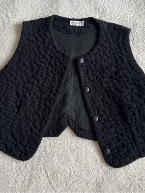 Cokluch Black Quilted Button Front Vest